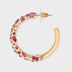 NWT SUGARFIX by Baublebar Mixed Stone Hoop Earrings-Pink
